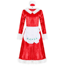 1 Set Vintage Kerst Kleding Lange Jurk Vrouwen Dames
