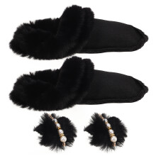 1Paar Zwarte Fluwelen Schoenvoering Warmte En Comfort in Winter