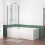 NES Home Nes Home L Shaped LH 1800mm Curved Shower Bath Acrylic Front Panel & Screen 1