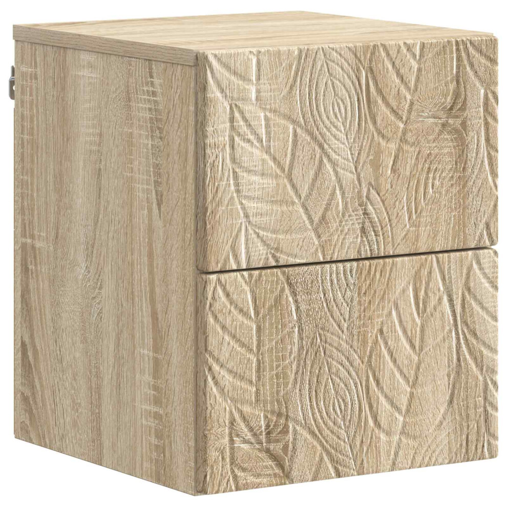 Vidaxl Wall-Mounted Bedside Cabinet Sonoma Oak 34.5 X 33 X 40 Cm