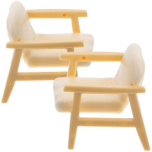 2St Mini Meubels ABS Beige Poppenhuis Sofa Decoratie