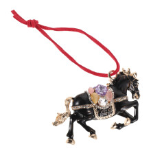 Zwarte Paardenhanger Auto Lente Festival Traditioneel Ornament