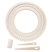 6St Weefset Beginners - Rond Brei- En Weefgereedschap Beige