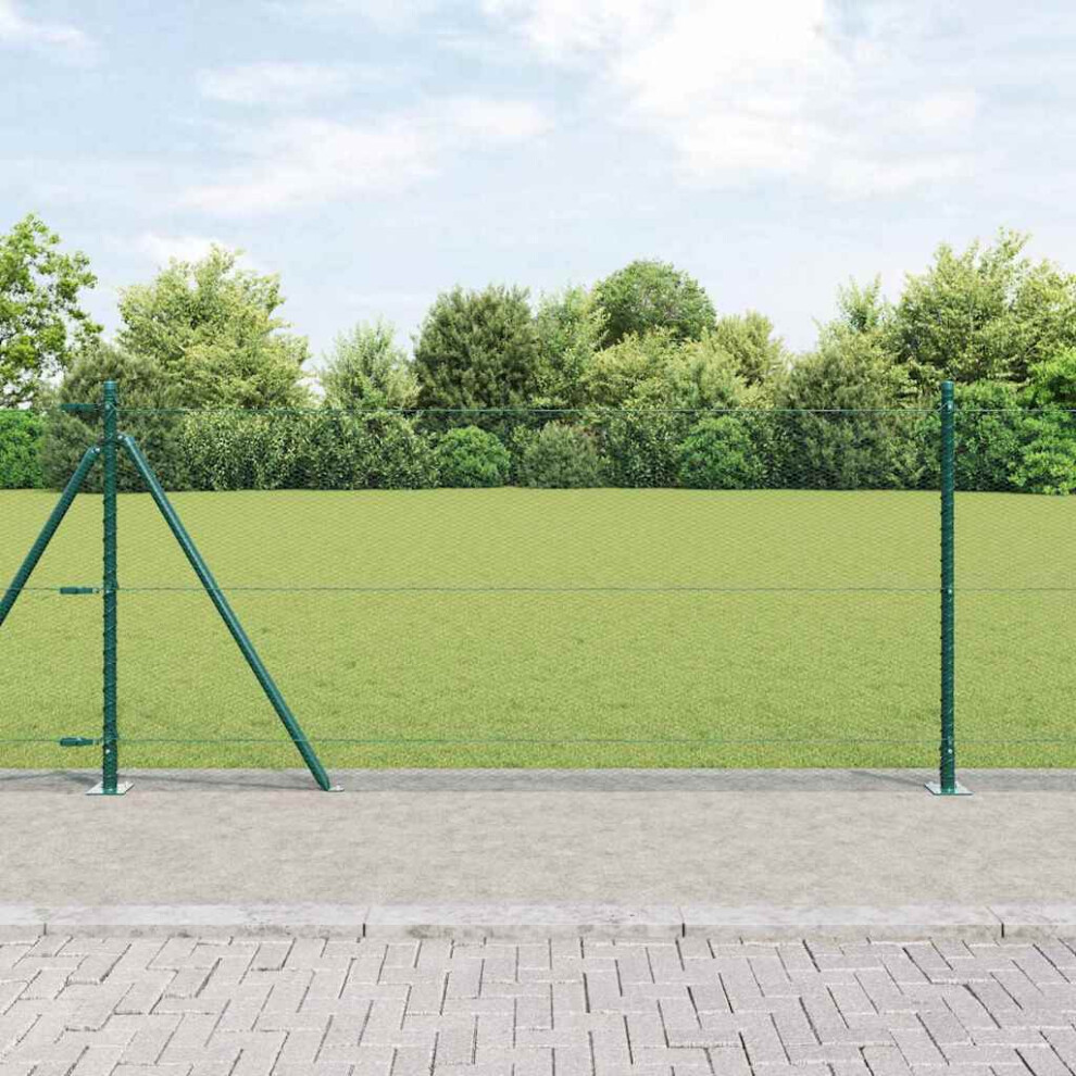 Vidaxl Welded Wire Fence With Concrete Base 10 X 0.8 M (W X H)
