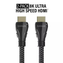 Sanus SS21HDMI32-B2 2 Pack 3m Ultra High Speed HDMI Cable 8K 60Hz 4K 120Hz