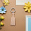 8St DIY Paddle Sleutelhangers Met Metalen Ring Khaki 3