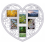 6 Apertures Heart Collage Photo Frame Grey 58x52Cm 2
