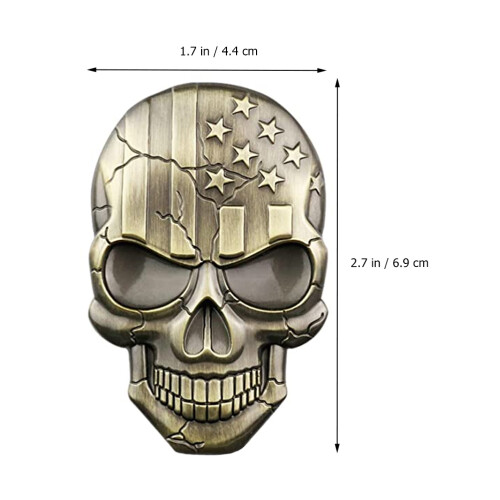 1 Stuk Skull Auto Sticker 3D Zinklegering 1