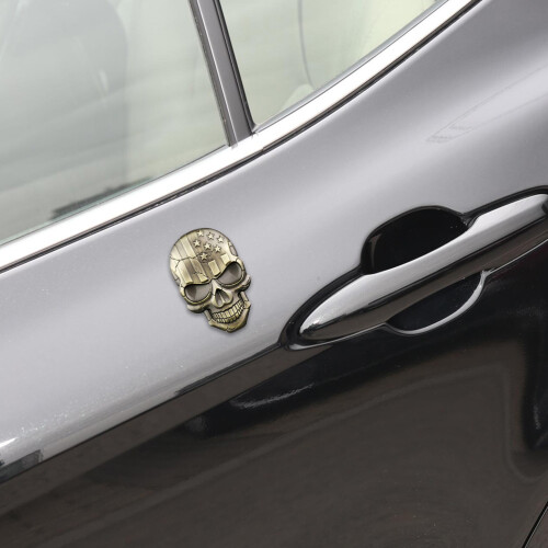 1 Stuk Skull Auto Sticker 3D Zinklegering 2