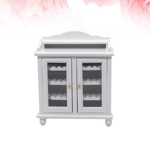 Mini Huis Ornament Wijnkast Model Wit 1