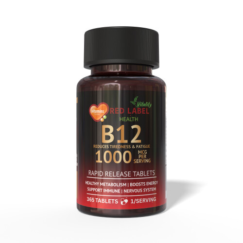 Vitamin B12 1000mcg 360 Tablets High Strength to Reduce Tiredness
