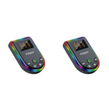 2X 5.3 Transmitter Receiver 2-in-1 Adapter with LED Display RGB Light for Car PC TV Speaker