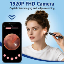 Ear Wax Removal Kit Wireless Otoscope with 1920P HD Camera and 6 PCS Ear