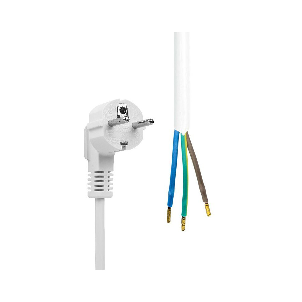 Microconnect Schuko - Open End Power Cable 3M White 5715063810491