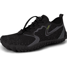 Chaussures Enfant Barefoot Respirantes Randonnée Taille 28 Noir - Semelle Antidérapante et Laçage Rapide pour Sport