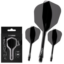 WINMAU Darts Fusion Integrated Flight & Shaft System - No.6 Shape & Design - Bla