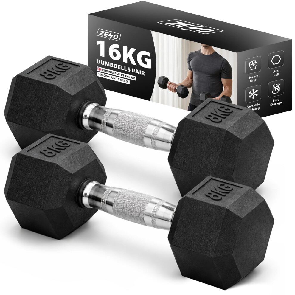 Photos - Barbells & Dumbbells ZENO Dumbbells Set | Weights Dumbbells Set | Metal Dumbbell Pair | Hex Dumbbell For Workouts, Home Training, Gym | Anti Slip 