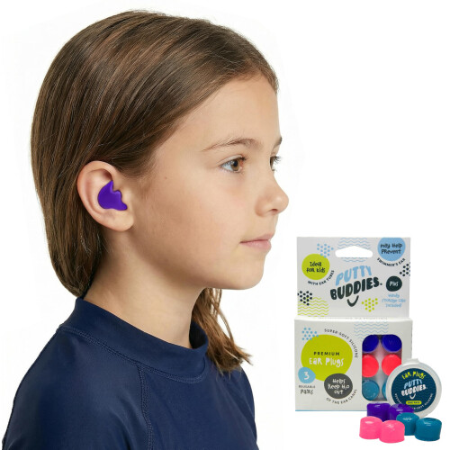 Putty Buddies Original Swimming Earplugs (3 Pair) Purple