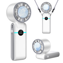 SIYOMG Handheld Portable Turbo Fan with Ice Cooler, 5000mAh Battery, Up to 13Hrs Cooling, 5 Speeds (1-100), Rechargeable Personal Fan, Small Pocket H