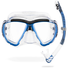 Cressi Big Eyes+Alpha Ultra Dry Combo Clear/Azure - Combo Set Mask + Snorkel UD for Diving and Snorkelling, Transparent/Azure, One Size, Adults
