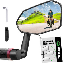 RBRL Extra Large Bicycle Mirror, 360 Adjustable Shatterproof and Durable Bar End Rear View Mirror for E-Bike (Right)