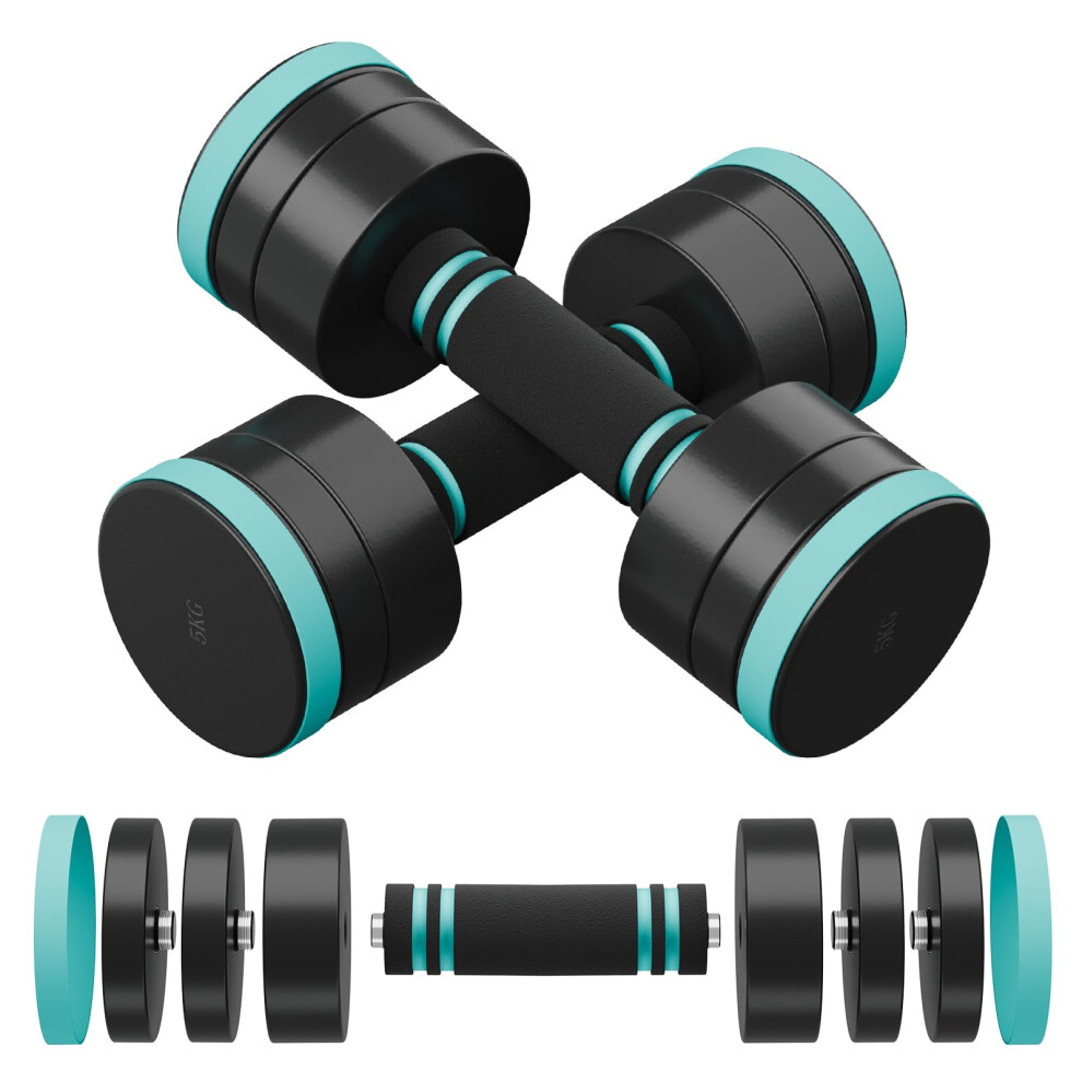 Dripex Steel Adjustable Dumbbells Set 2.5Kg 5Kg 7.5Kg 10Kg 15Kg 25Kg Dumbbells Pair Hand Weights With Foam Handle For Men Women Home Gym Fitness Dumb