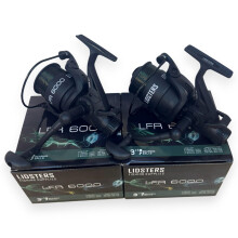 2 x Lidsters LFR 6000 Carp Fishing Reel 3+1BB Free runner Black Preloaded 18lbs