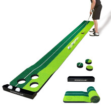 SENSECLUB Indoor Putting Green, Foldable Putting Mat Golf Game Set, Golf Gifts for Men with Ball-Collect System