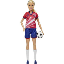 Barbie Careers Fashion Doll & Accessory, Soccer Player with Blonde Ponytail, #9 Uniform, Tall Socks, Cleats & Ball