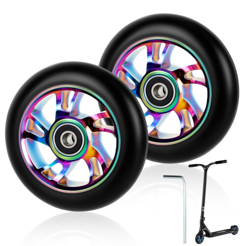 2 PCS 100mm Replacement Stunt Scooter Wheels, Neo Stunt Scooter Wheels