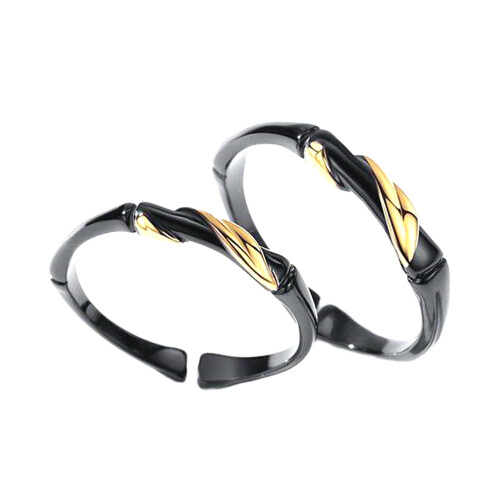 1Paar Simpele Zwarte Open Ring Koppels Koperen Decor 2
