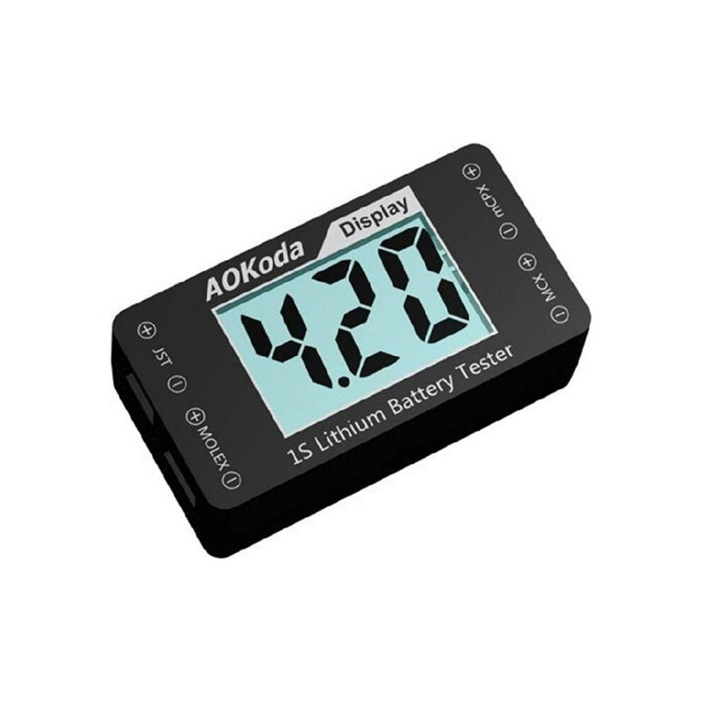 Aokoda 1S Lithium Battery Tester Indicator For Checker For Jst Mcpx Mcx Plug Connector Battery Voltage 4713984180199