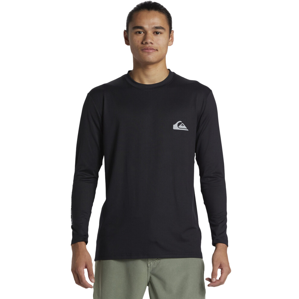 Quiksilver (3Xl, Black) Mens Everyday Surf Long Sleeve Crew Neck Uv Protect T-Shirt Top Tee