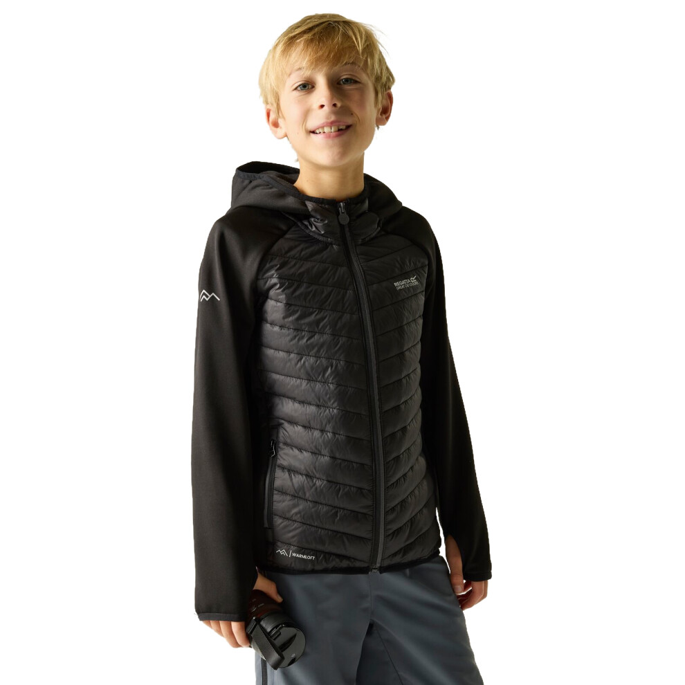 Regatta (13 Yrs, Black/Seal Grey) Kids Andreson Hybrid Softshell Jacket