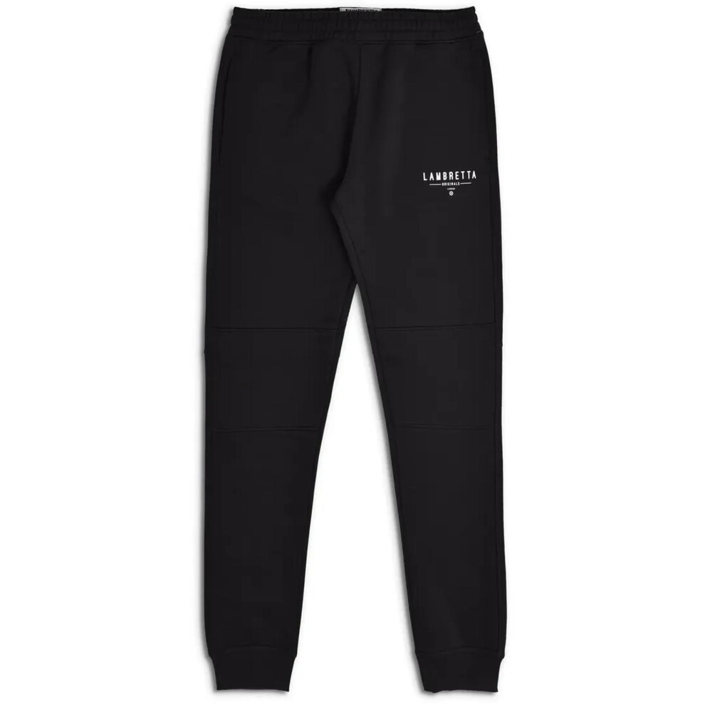 Lambretta (4Xl, Black) Mens Logo Joggers Fleece Lined Tracksuit Jogging Bottoms Trousers