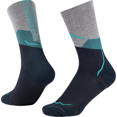 Buff (L, Teal) Buff Merino Lightweight Hiking Crew Socks