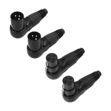 XLR Connector, 3pin XLR Microphone MIC Male Plug Female Jack Adapter 90 Degree Wire Connector for Speaker Systems