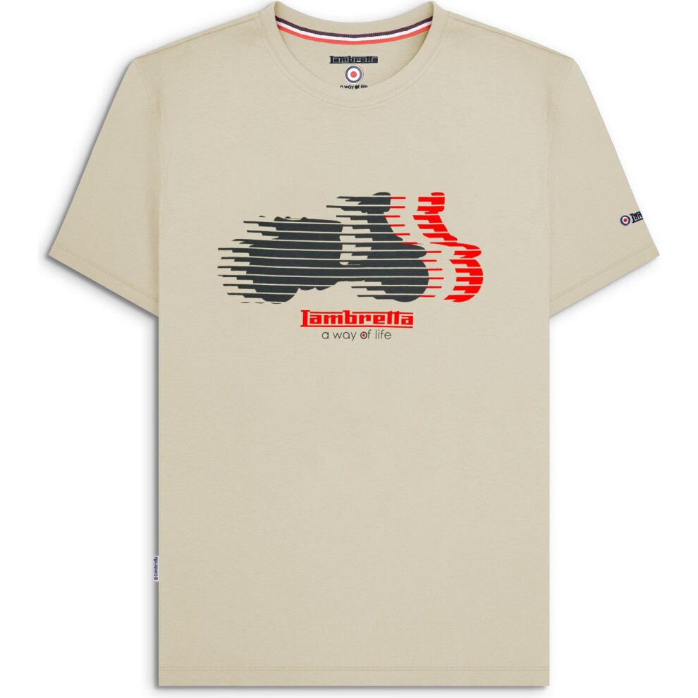 Lambretta (S, Tofu) Mens Scooter Blur Short Sleeve T-Shirt