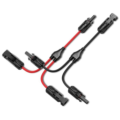 6X Solar Y Branch Cable Connectors,Solar Cable Parallel Adaptor in Pair for Solar Pane,Cable Wire Plug Tool Kit 1