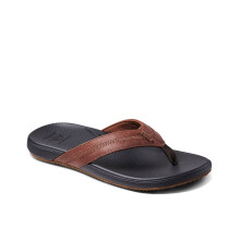 (9 UK, Brown/Black) Reef Mens Cushion Phantom 2.0 Leather Summer Sandals Thongs Flip Flops
