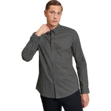 (M, Black) Ben Sherman Mens Mono Block Print Long Sleeve Shirt