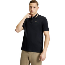 (XL, Black) Ben Sherman Mens Collar Interest Short Sleeve Polo Shirt