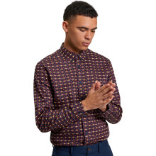 (2XL, Burnt Orange) Ben Sherman Mens Craft Geo Print Short Sleeve Shirt
