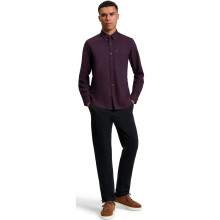 (L, Dark Wine) Ben Sherman Mens Signature Oxford Long Sleeve Shirt
