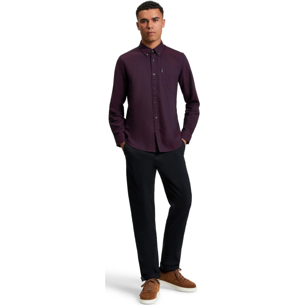Ben Sherman Men's Signature Oxford Long Sleeve Formal Shirt in Purple, Size L, Regular Fit Cotton Button-Down - Image 2