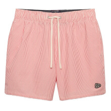 (XL, Sugar Coral/White Thin Stripe) Superdry Mens Seer Sucker 15 Swim Shorts