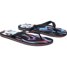 (UK 10, Blue/Red/White) DC Shoes Mens Spray Graffik Summer Beach Pool Sandals Thongs Flip Flops