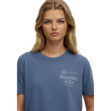 (14, Vintage Indigo) Superdry Womens Luxe Casual Relaxed Short Sleeve T-Shirt