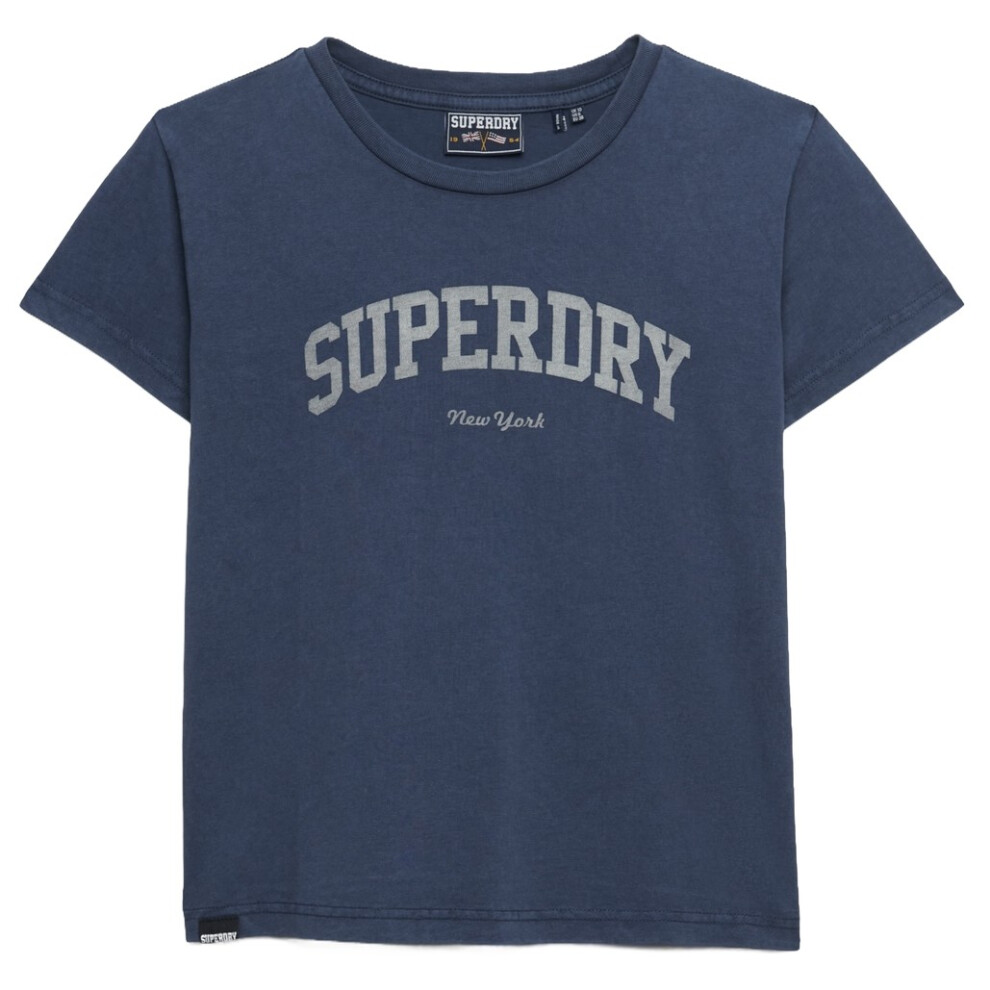 Superdry (16, Lauren Navy) Womens Athletic Essentials Short Sleeve T-Shirt