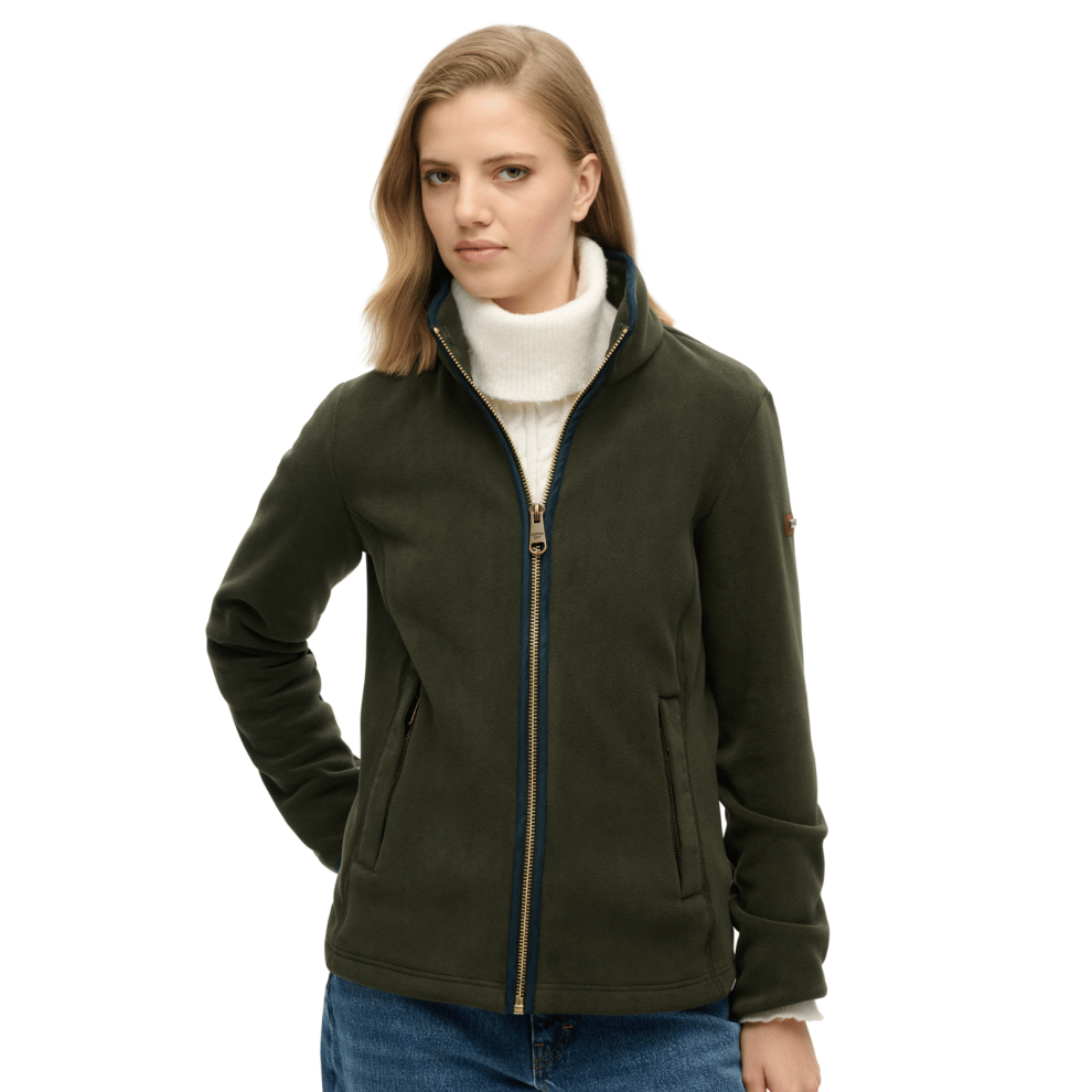 Superdry (8, Olive Green) Womens Estate Full Zip Fleece